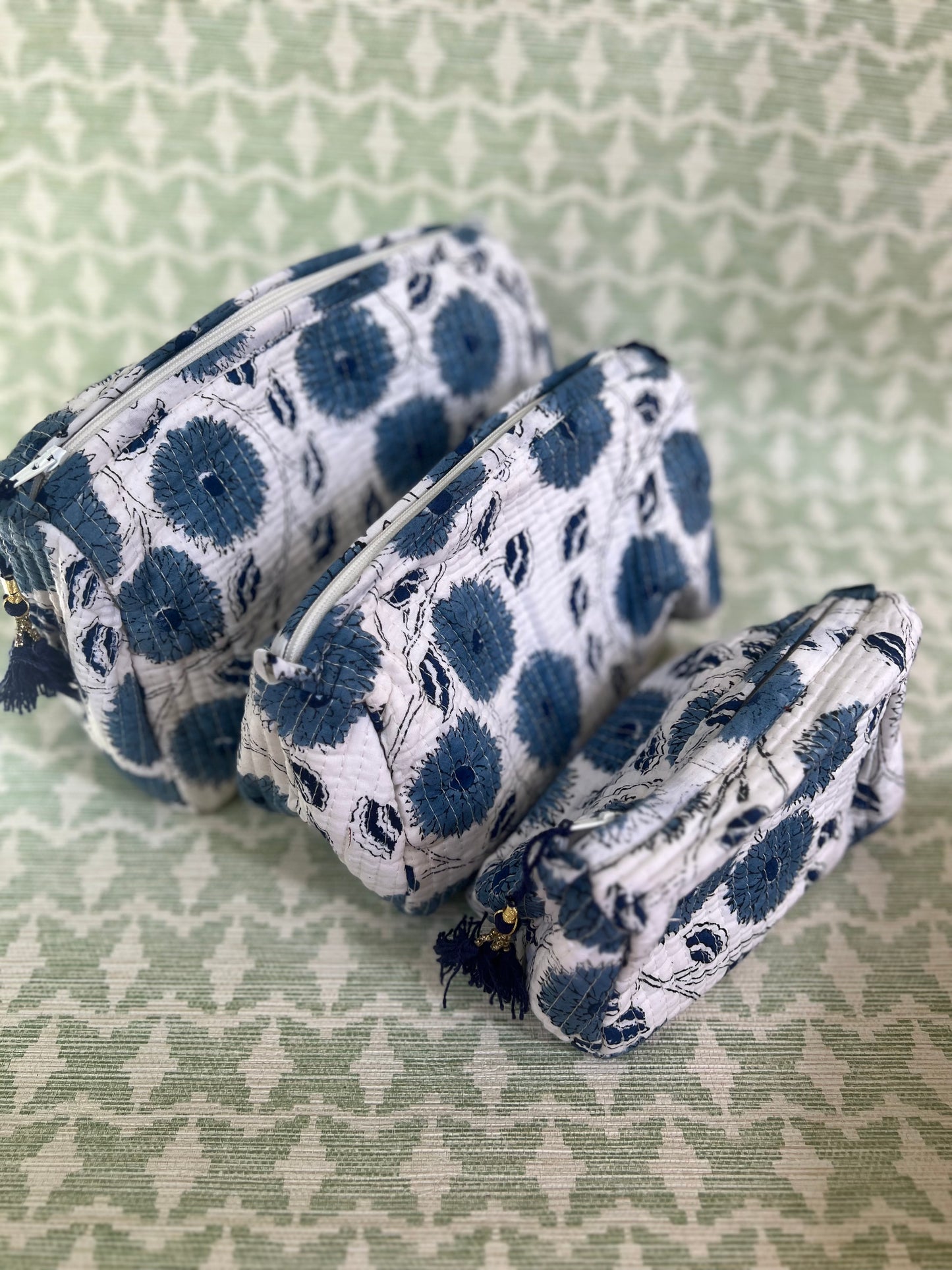 Quilted Accessories Pouches- Set of 3