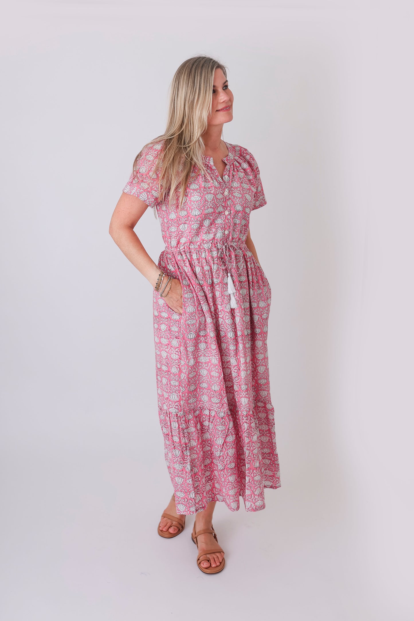 Lauren Dress- Pink Vine