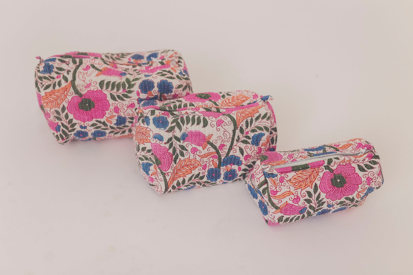 Quilted Accessories Pouches- Set of 3