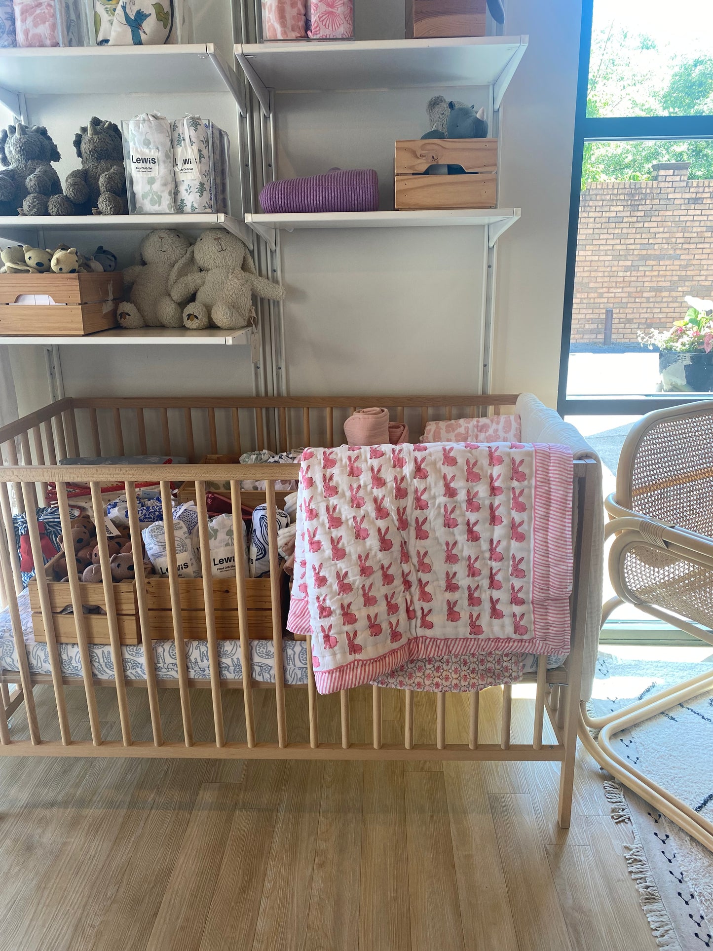 Kids Quilted Blankets - Pink Bunny
