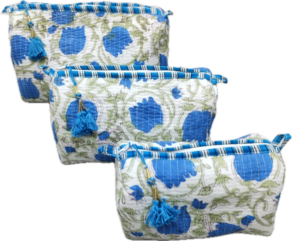 Quilted Accessories Pouches- Set of 3
