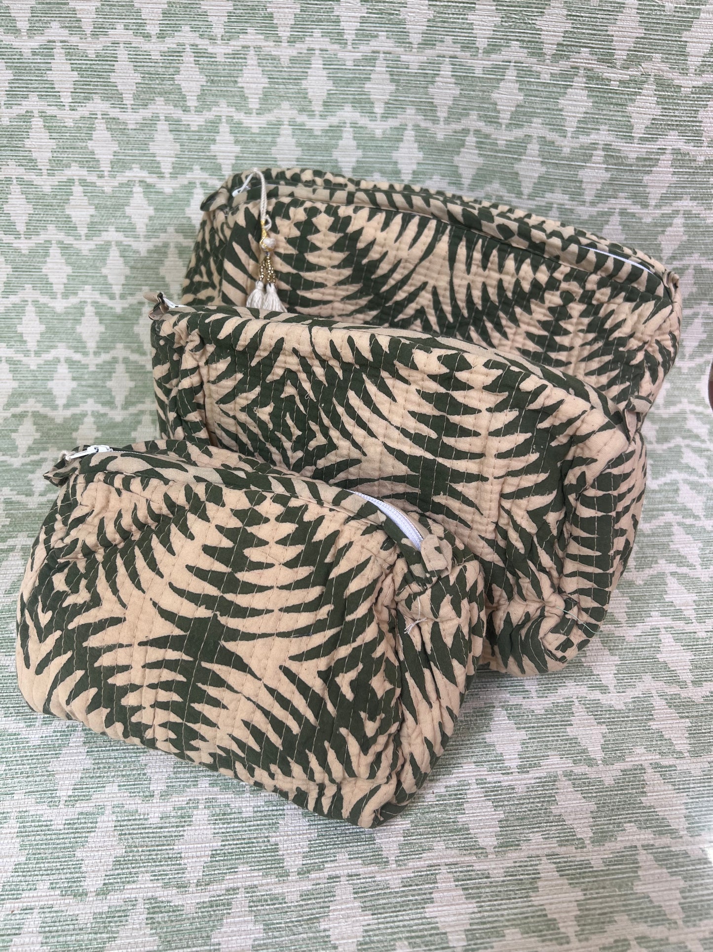 Quilted Accessories Pouches- Set of 3
