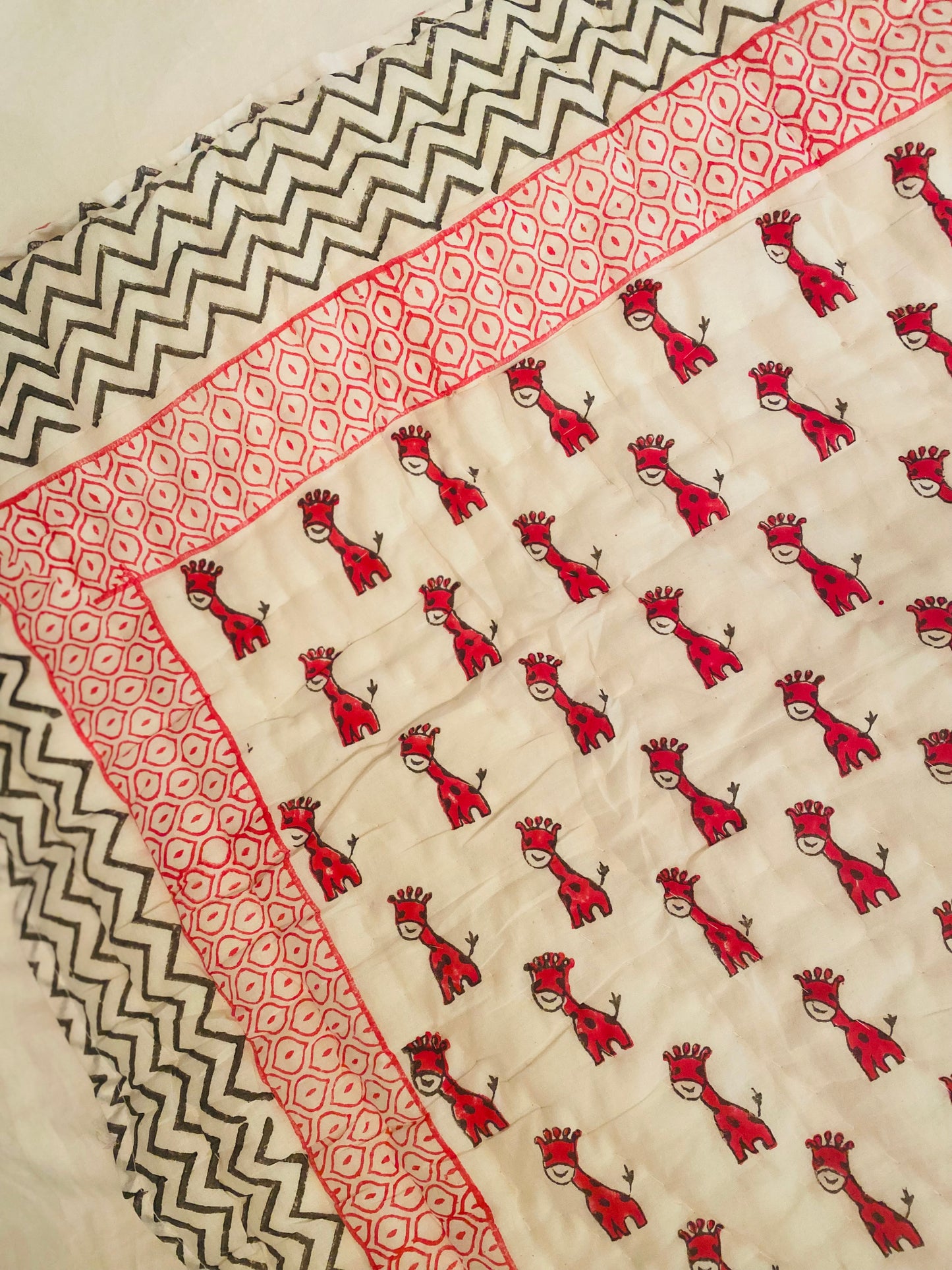 Kids Quilted Blanket- Pink Giraffe