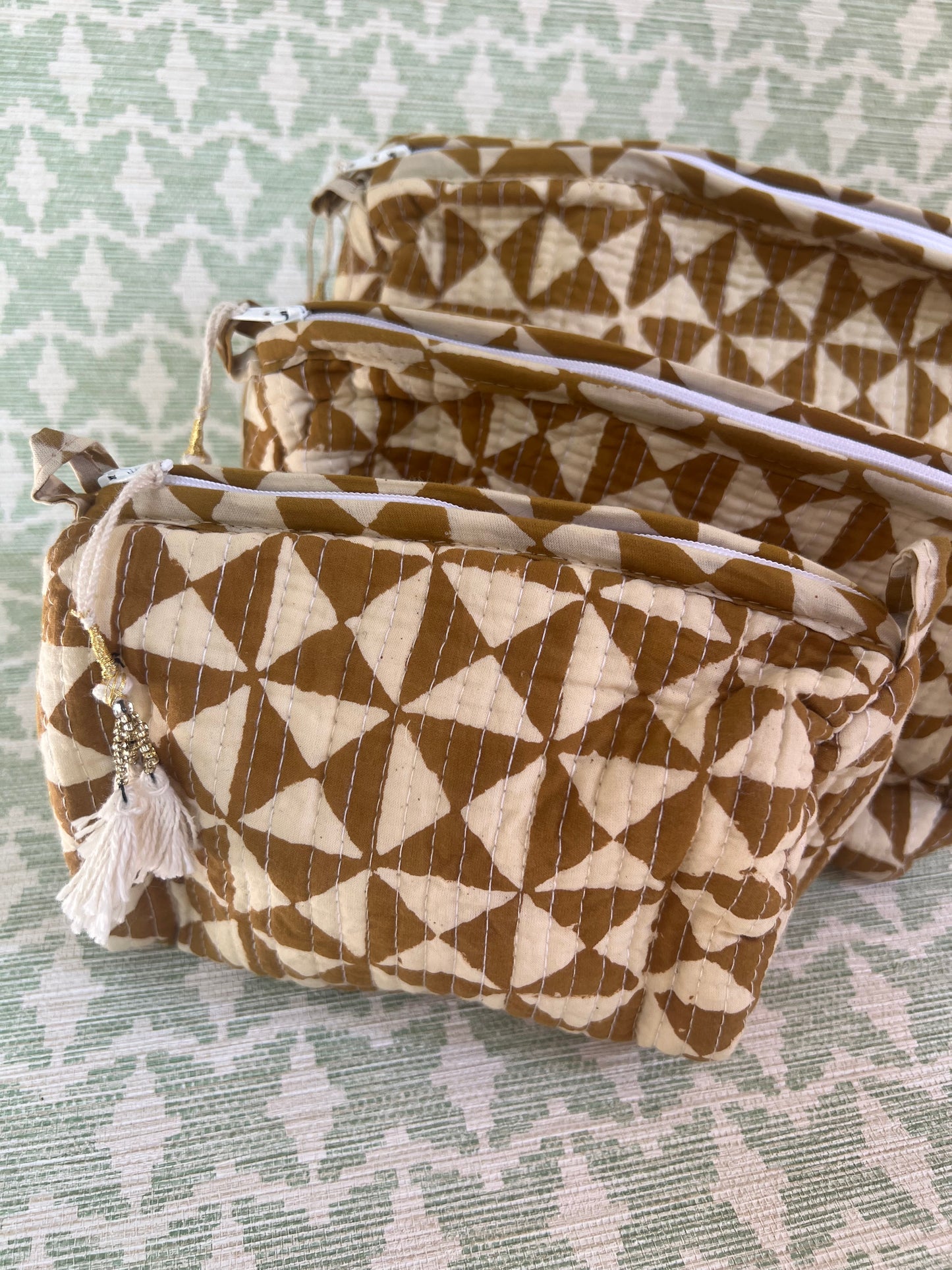 Quilted Accessories Pouches- Set of 3