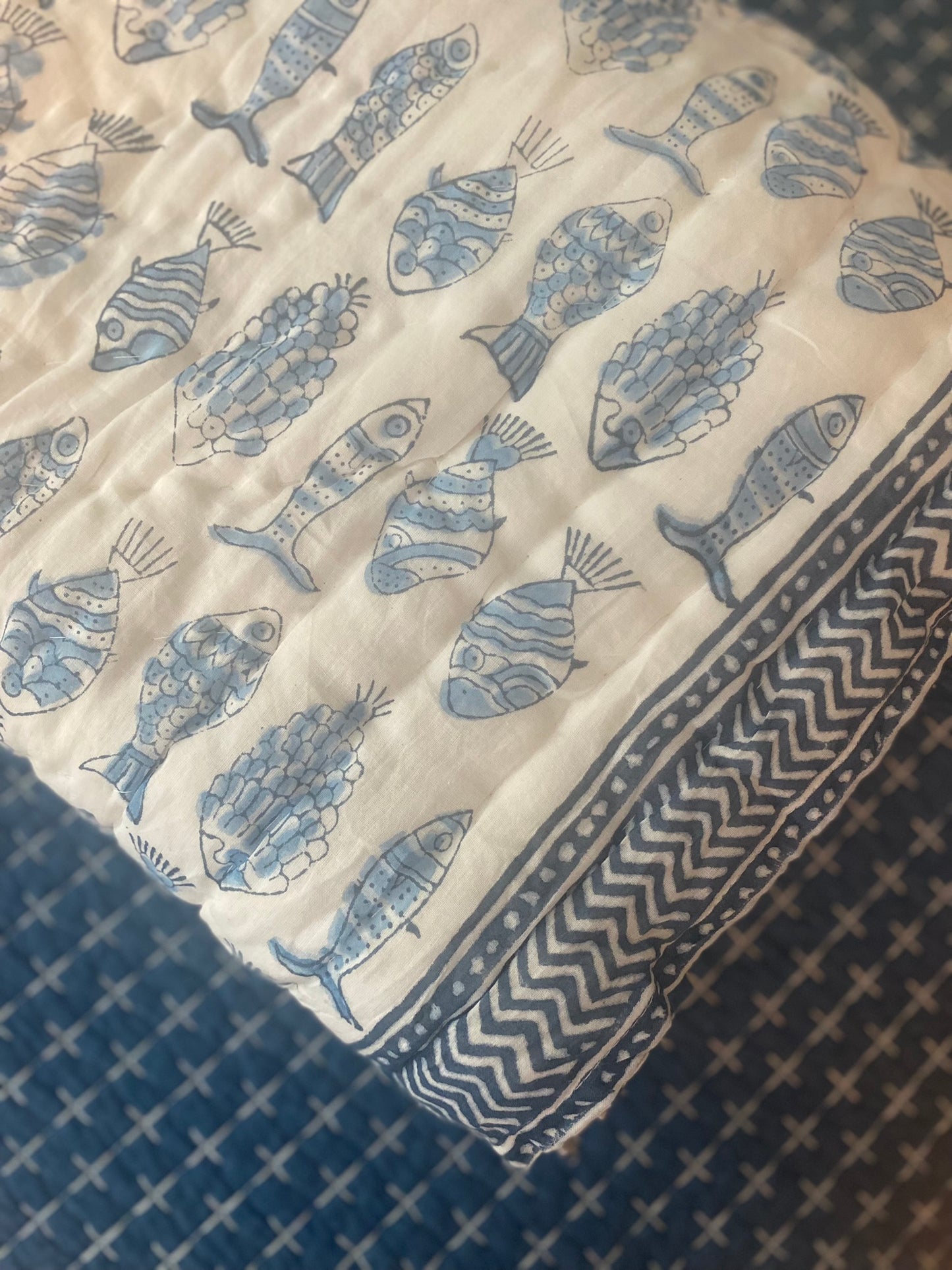 Kids Quilted Blanket- Fishy Fishy