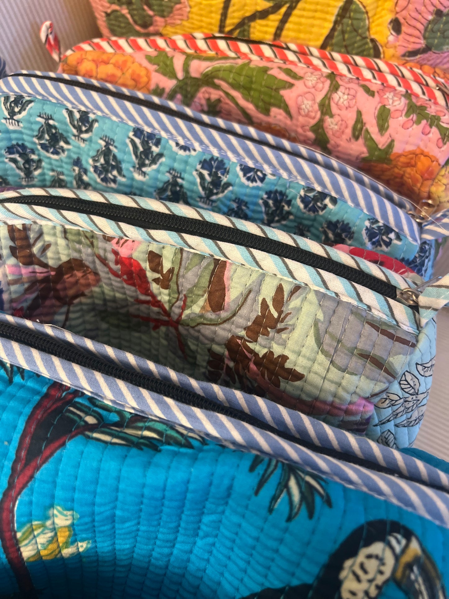 Quilted Accessories Pouches- Set of 3