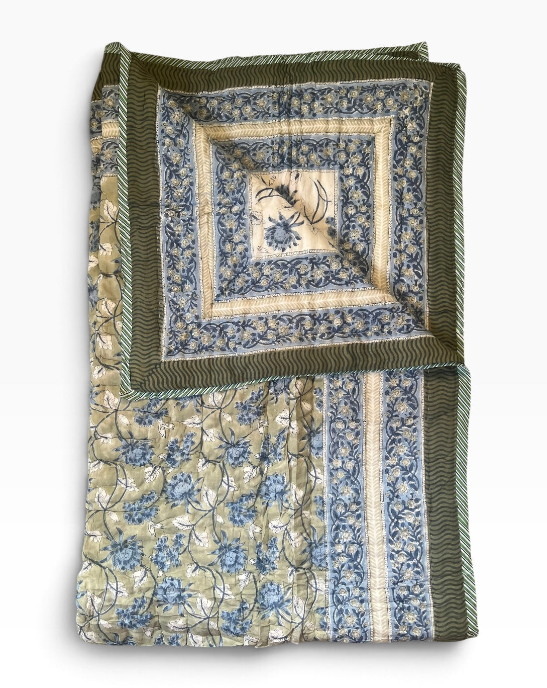Block Print Quilt- Twin Size