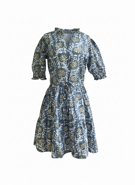 Charlotte Dress - Blue Vine