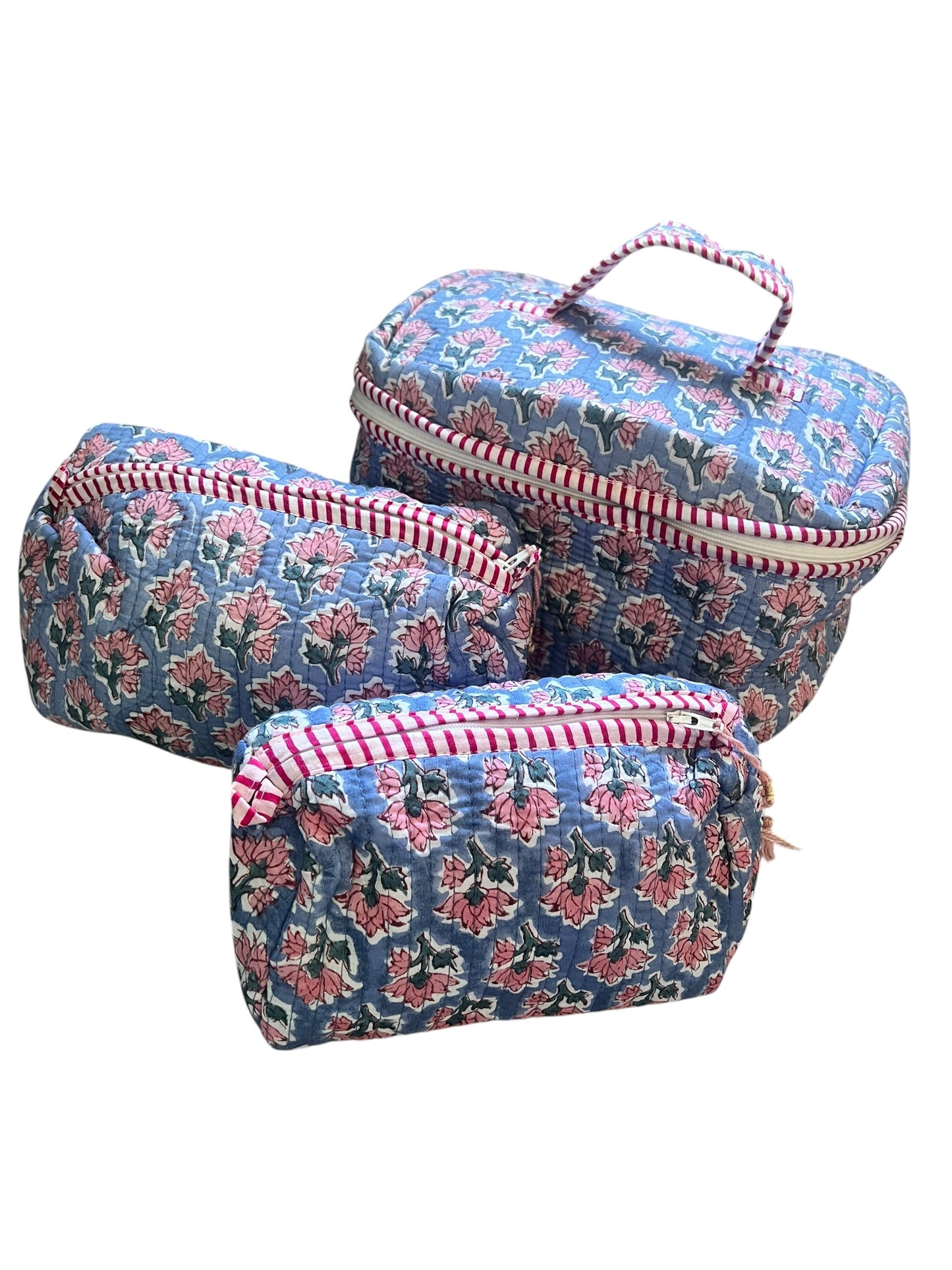 Quilted Cosmetic Case- Set of 3