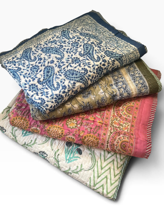 Block Print Quilt- Twin Size