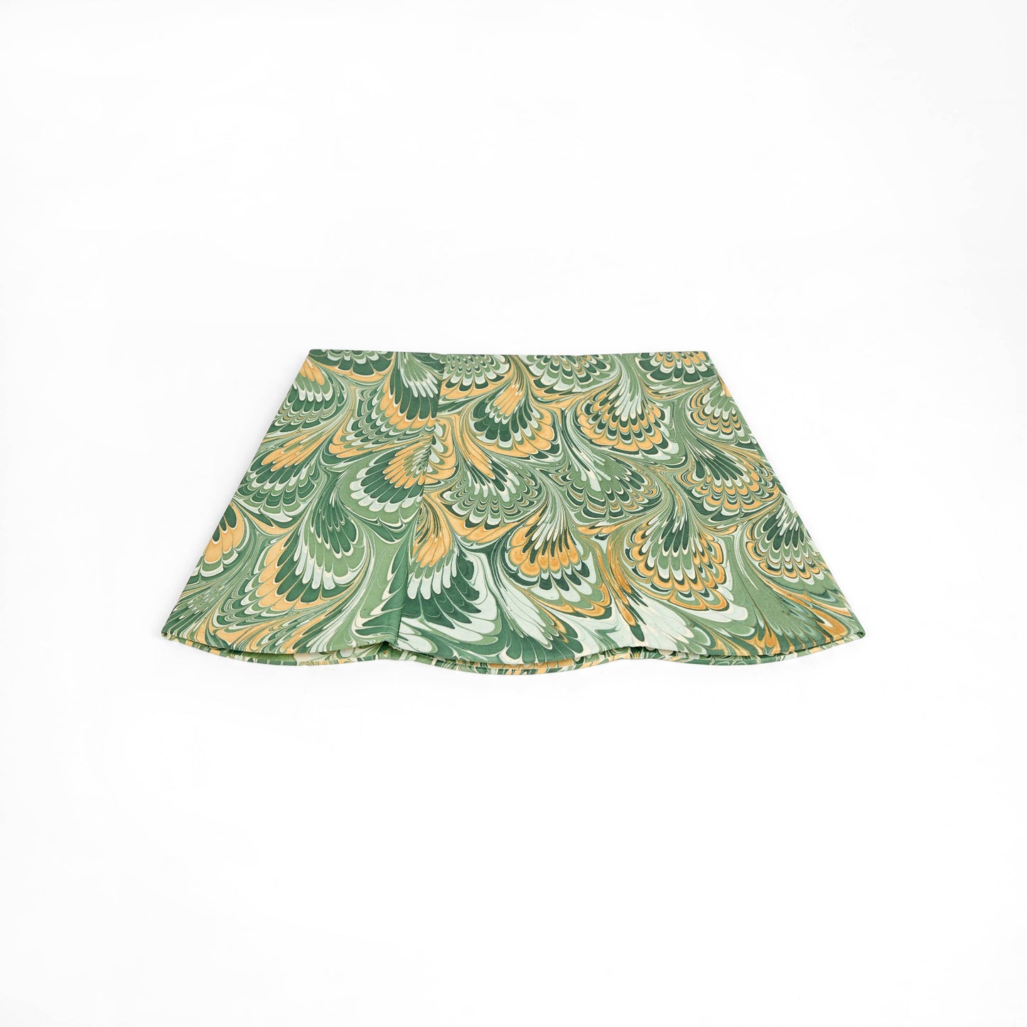 Marbled Scalloped Collapsable Wastepaper/Storage Basket - Emerald