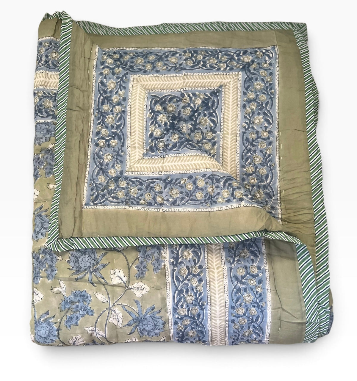 Block Print Quilt- Full/Queen Size