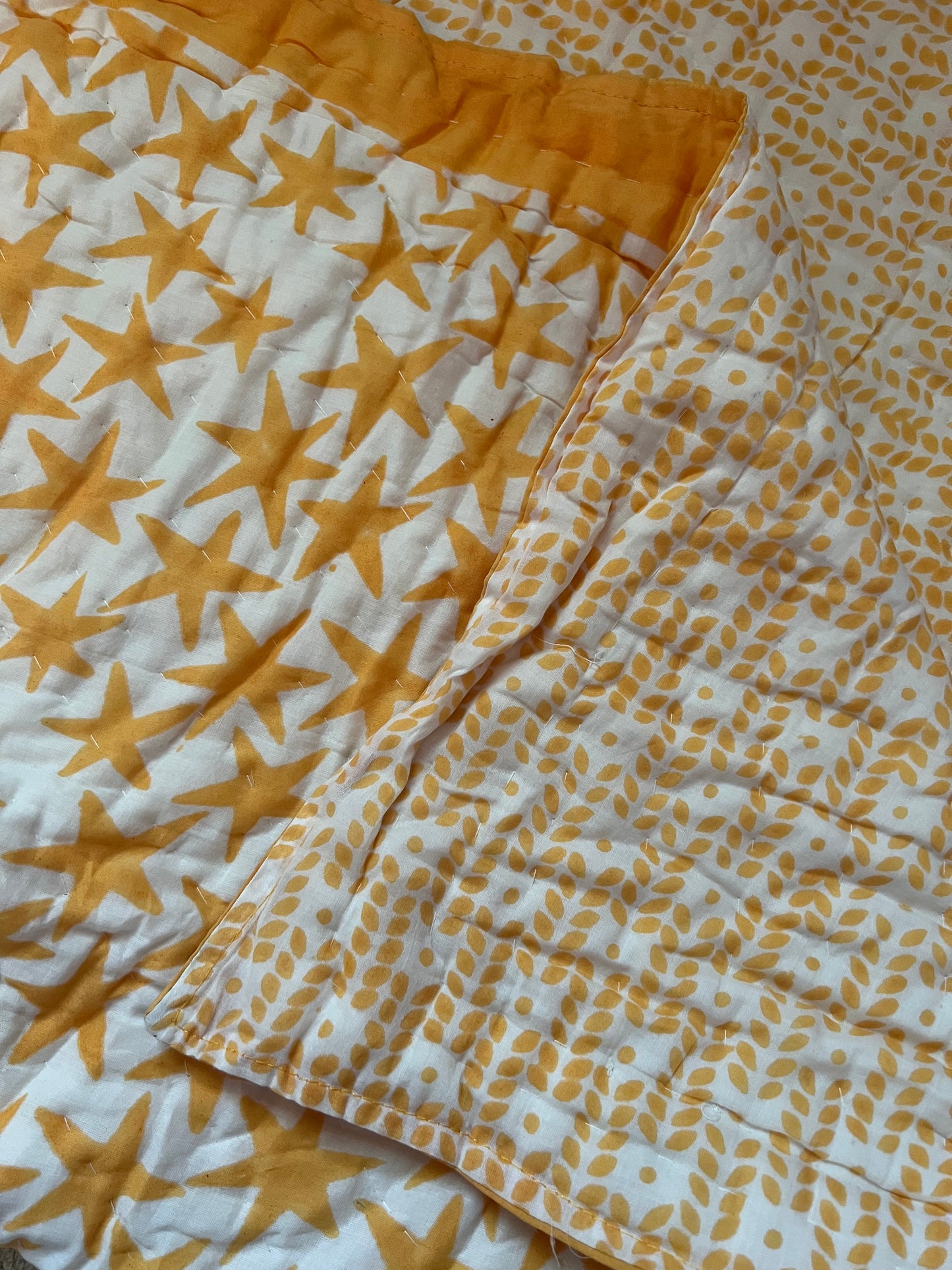 Kids Quilted Blankets - Yellow Starfish