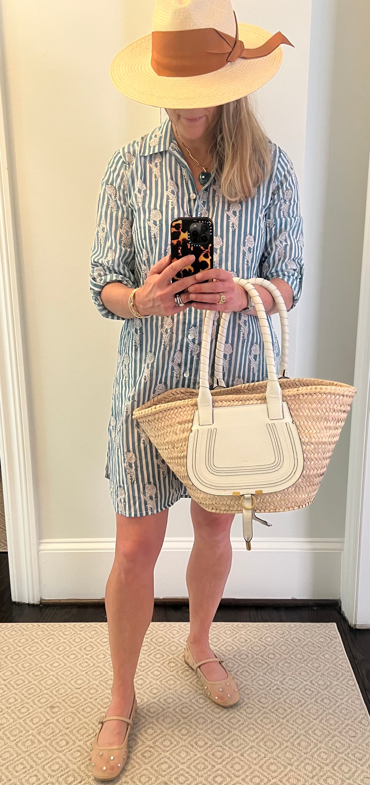 The Shorty Shirt Dress - French Blue Stripe