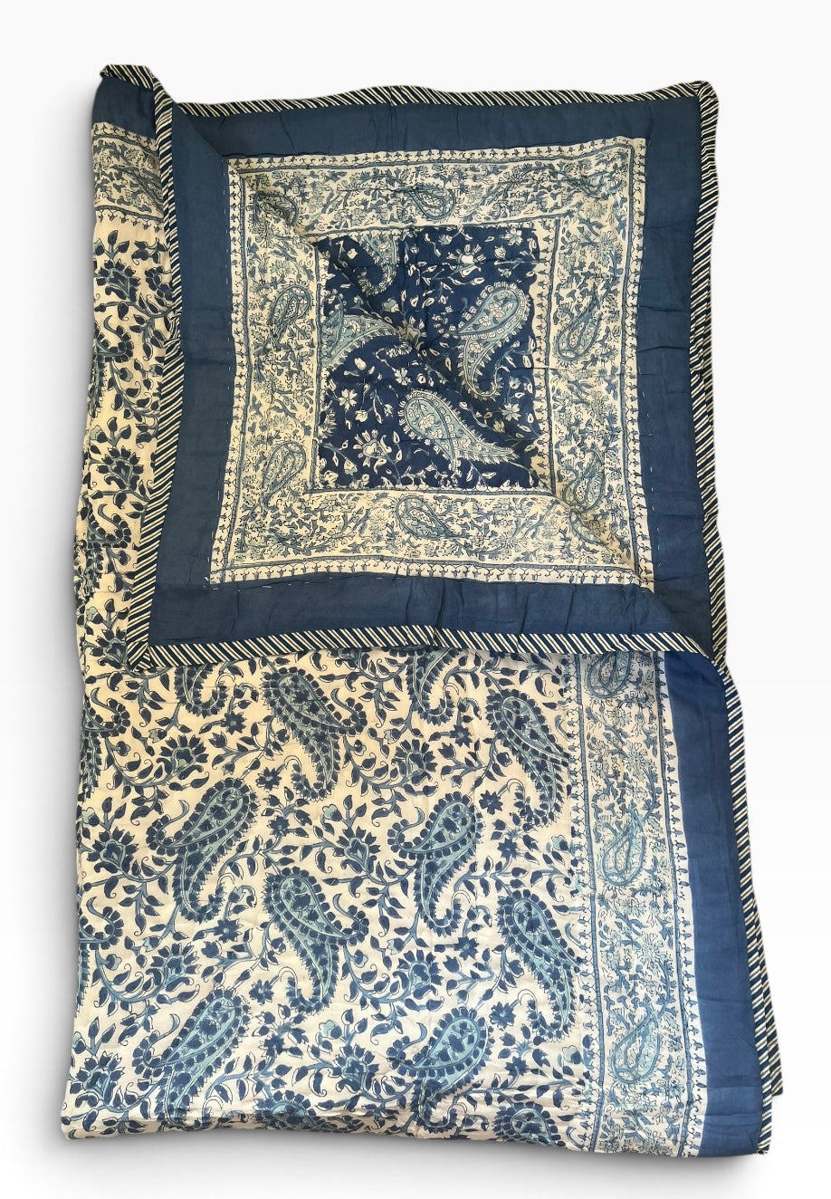 Block Print Quilt- Twin Size
