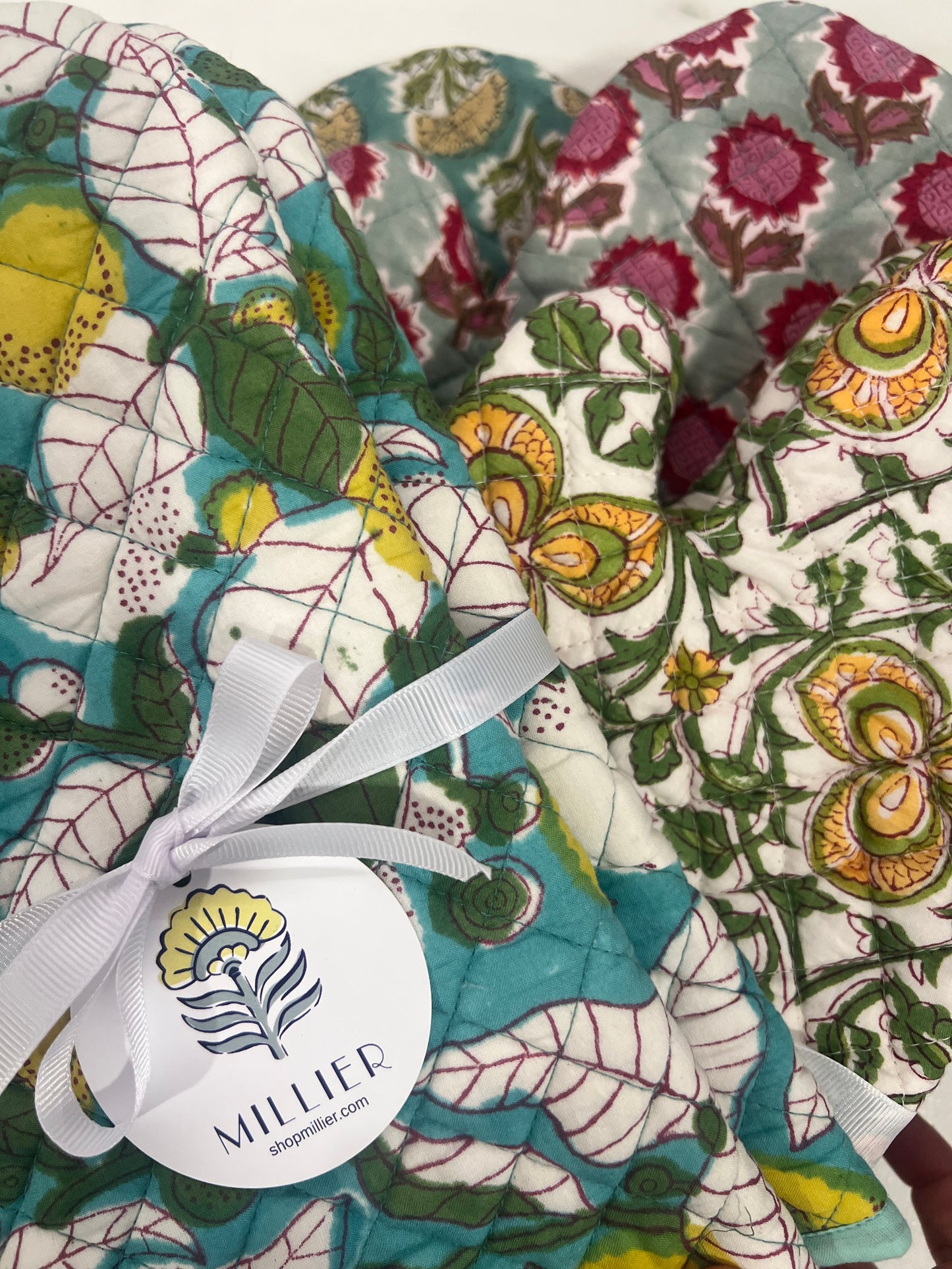 Block Print Oven Mitt Set