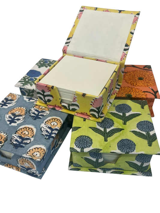 Block Print Notepaper Caddy Box