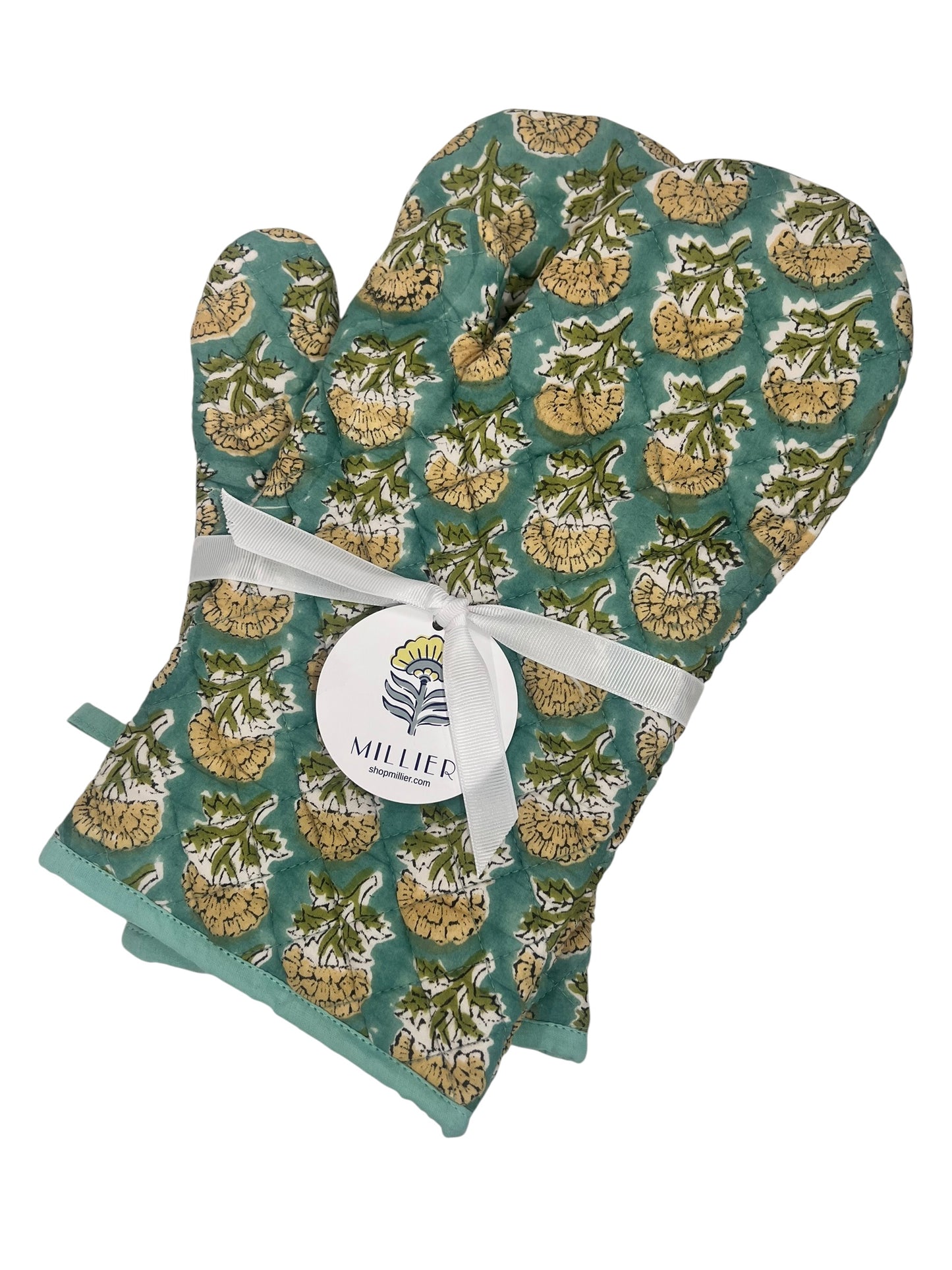 Block Print Oven Mitt Set
