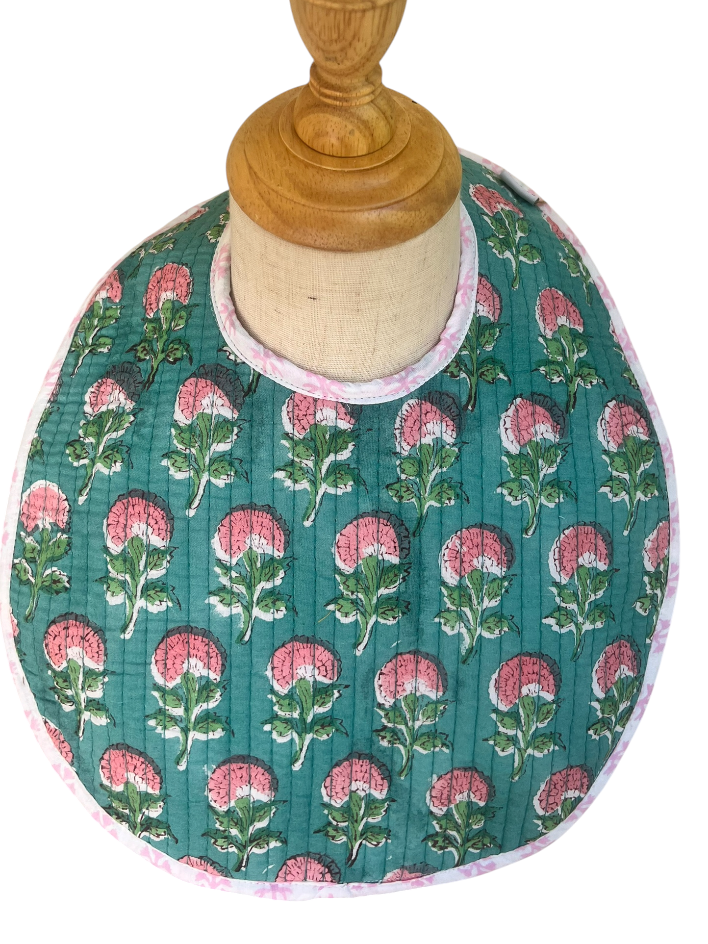 Block Print Quilted Baby Bibs- Set of 2