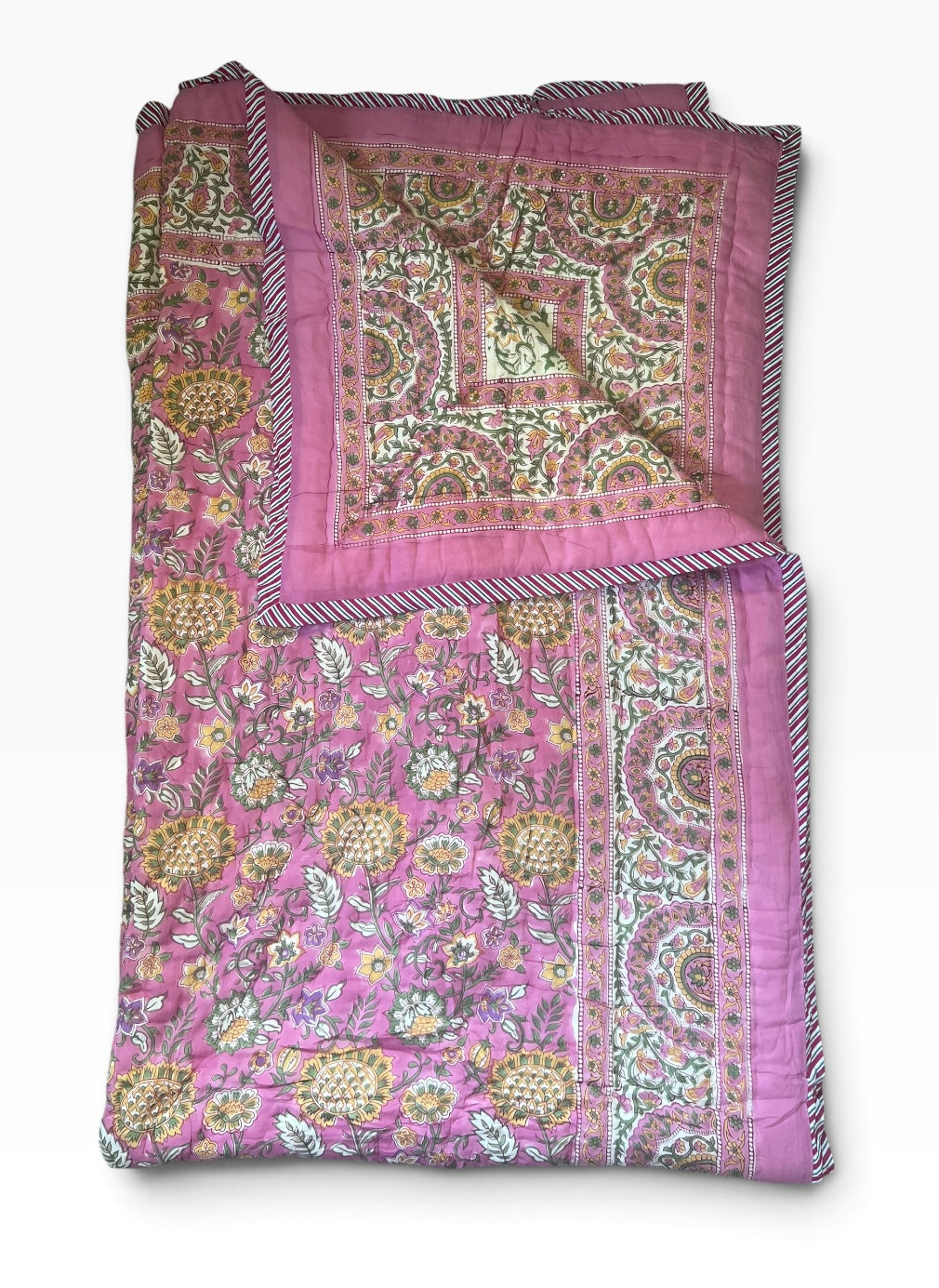 Block Print Quilt- Twin Size