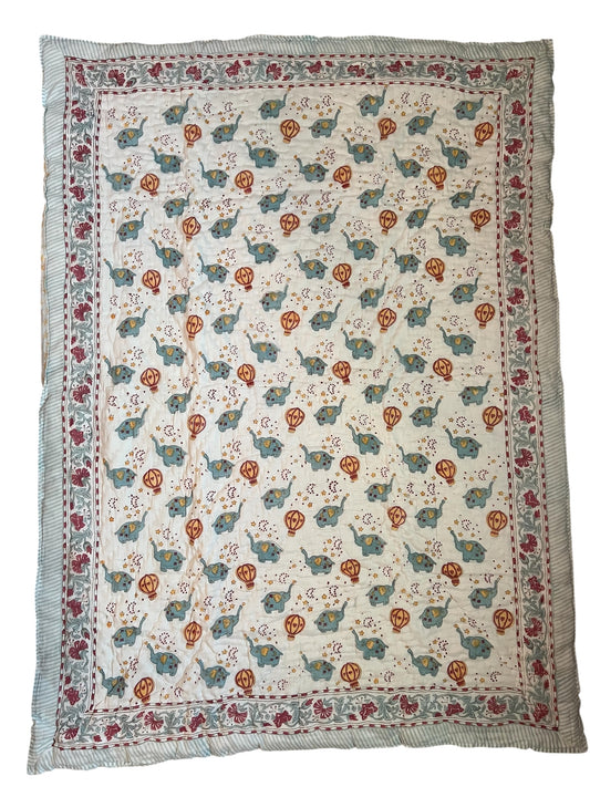 Kids Quilted Blankets - Elephant Parade