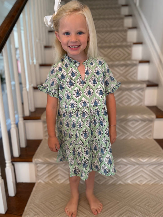 Marie Girls Dress - Mint