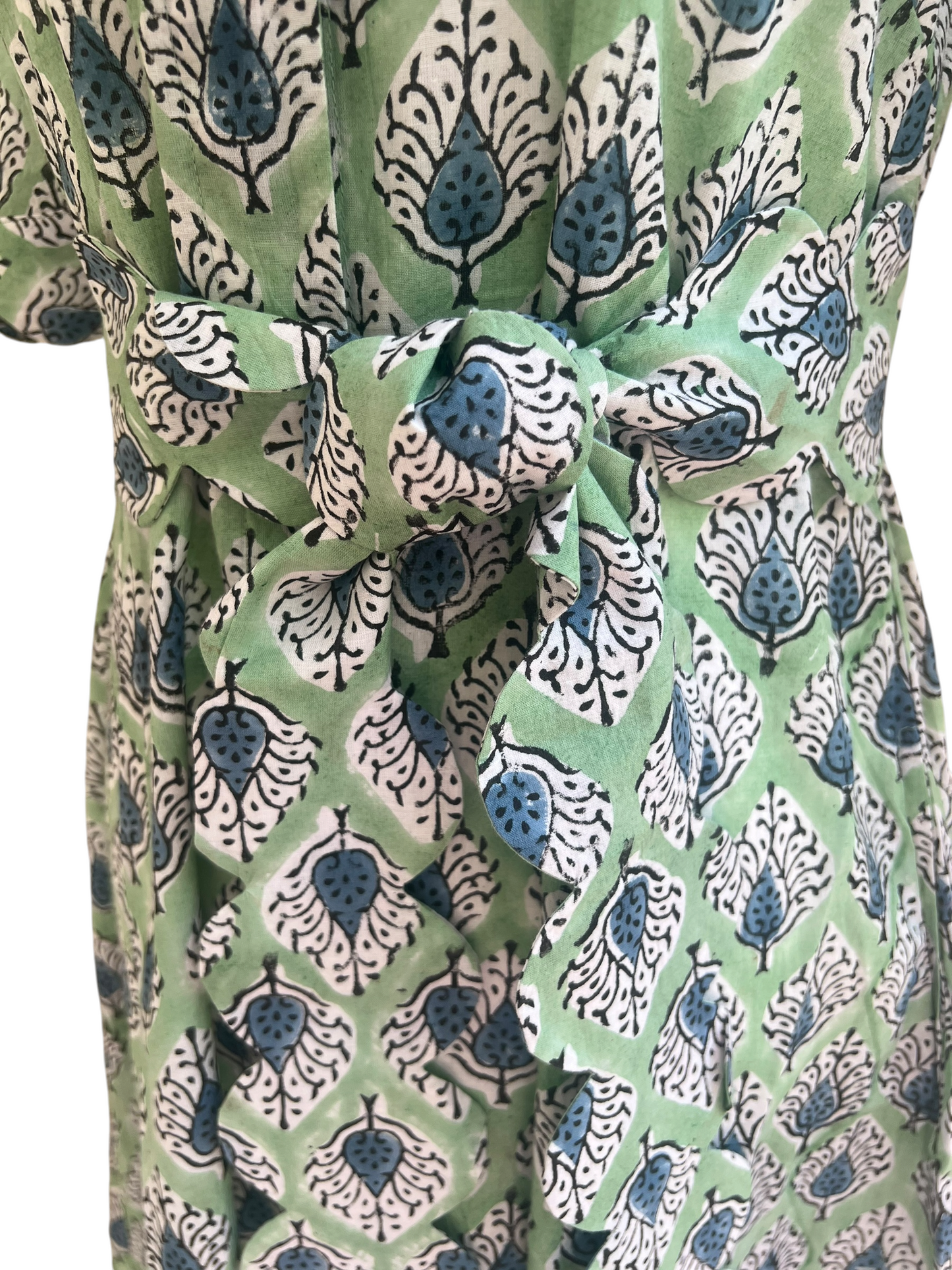 Women’s Scallop Tie Waist Midi Dress- Mint