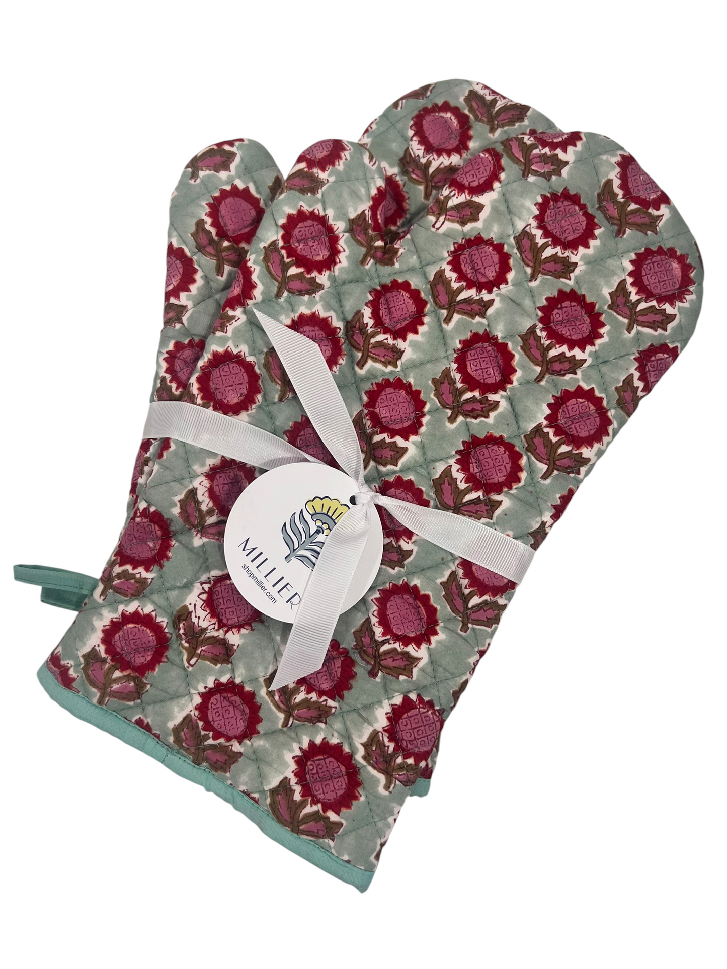Block Print Oven Mitt Set