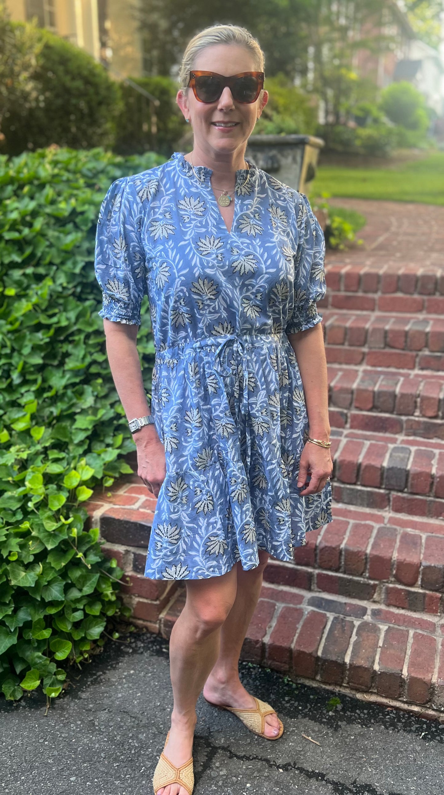 Charlotte Dress - Blue Vine
