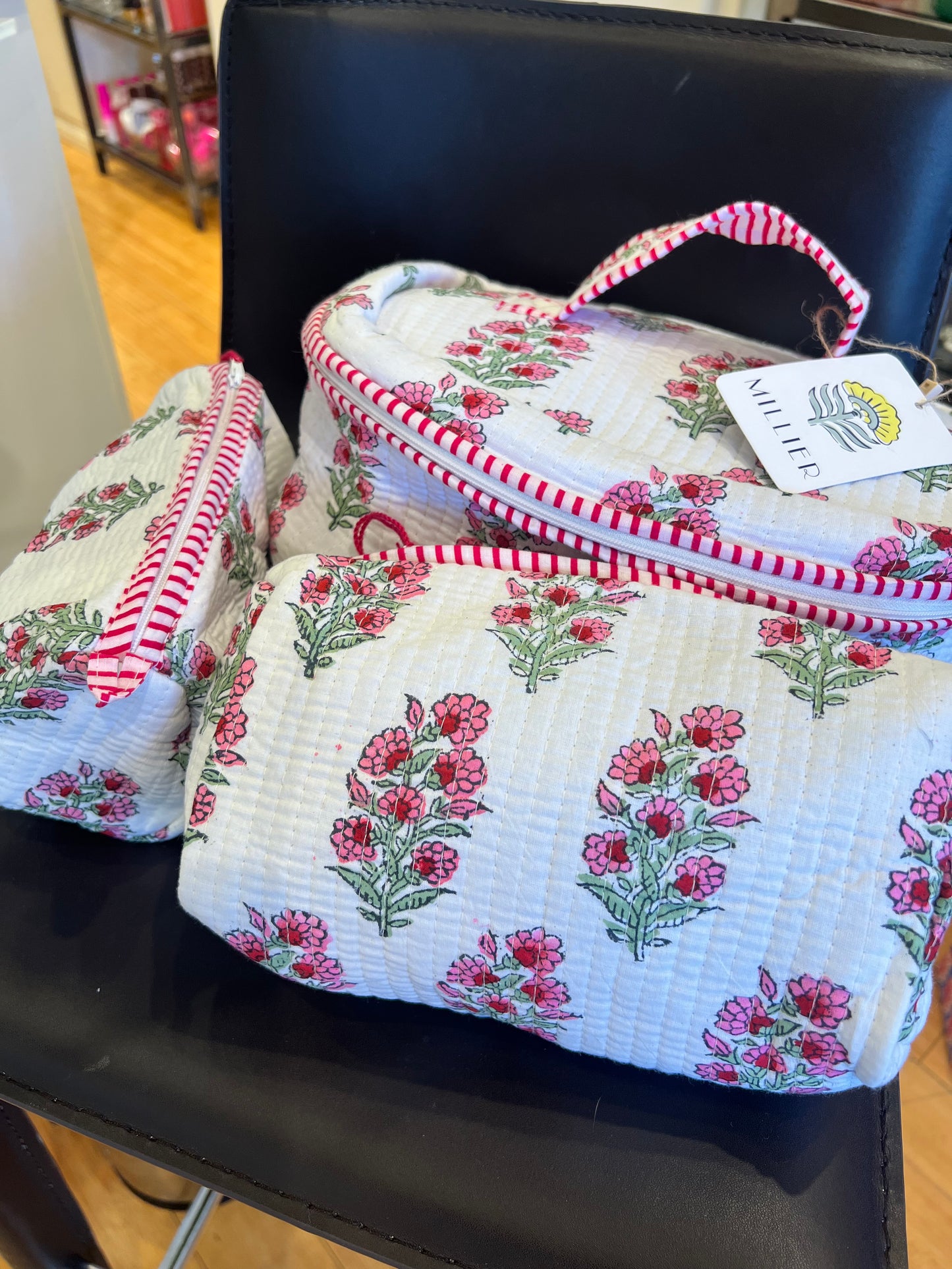 Quilted Cosmetic Case- set of 3
