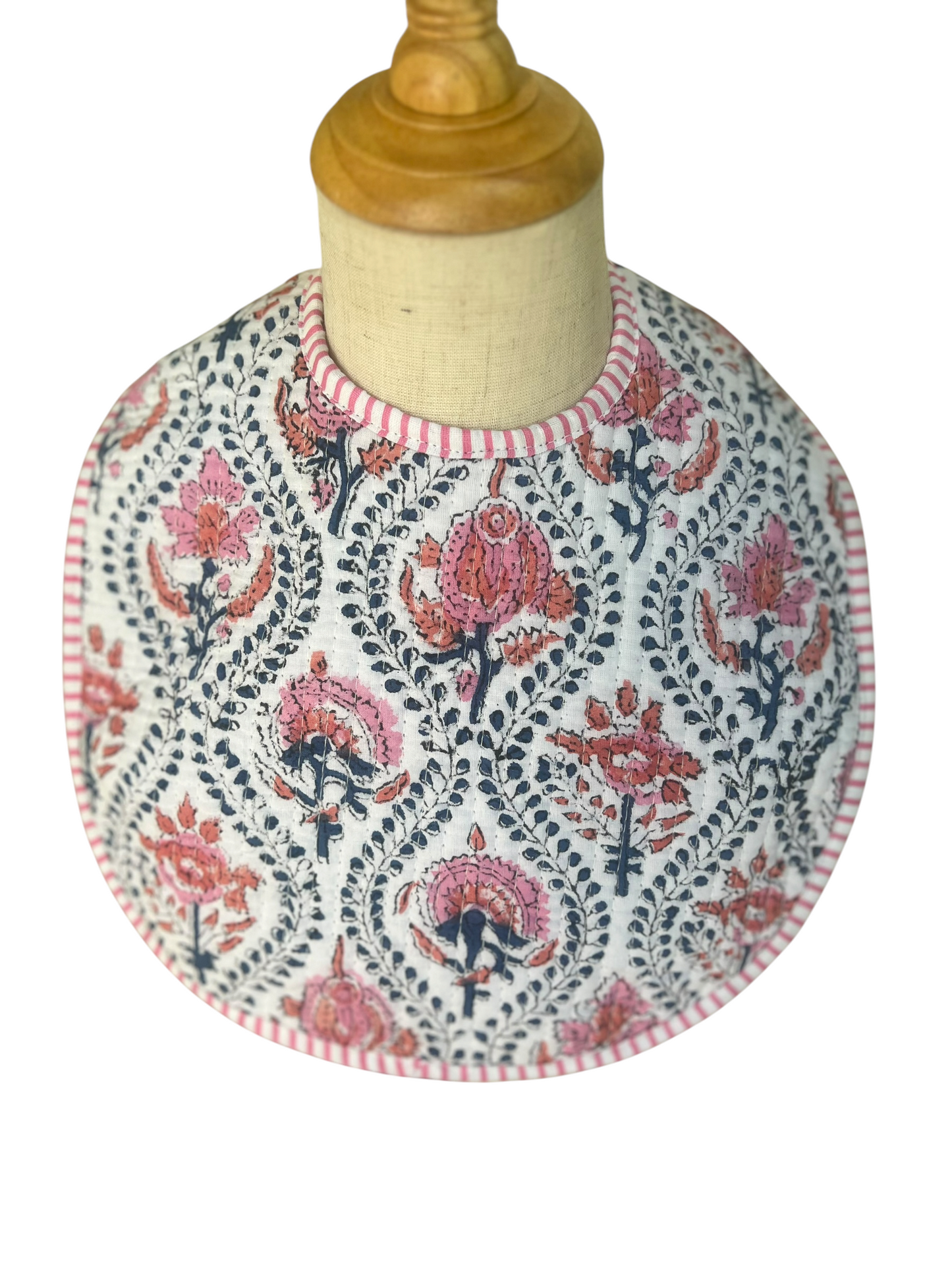 Block Print Quilted Baby Bibs- Set of 2